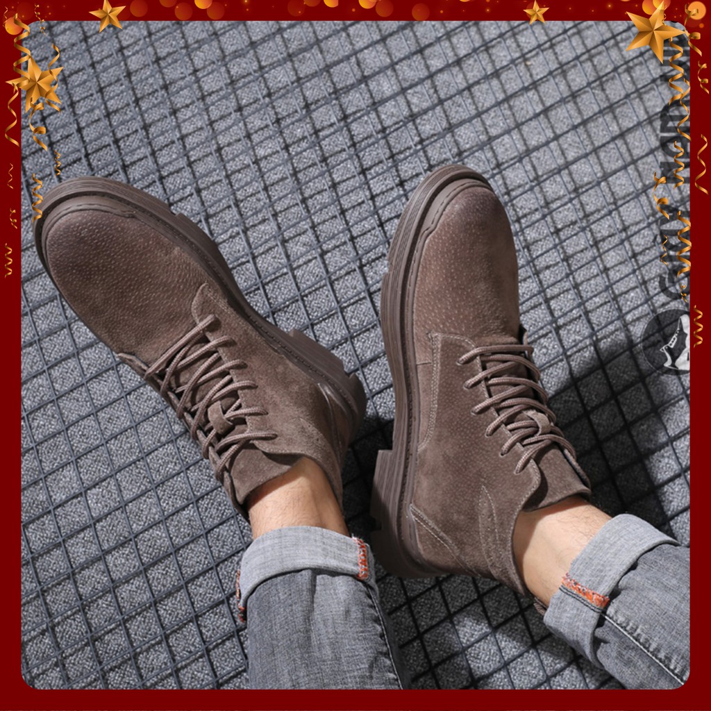 Giày Da Nam - FREESHIP- Giày Boot Nam Da Lộn Chất Chơi GNK18 | BigBuy360 - bigbuy360.vn