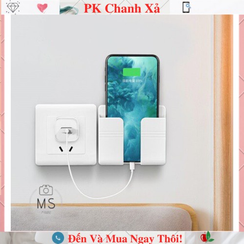 Kệ Dán Tường Giá Đỡ Sạc Điện Thoại,  Để Remote, Điều Khiển - Có Khe Dây Sạc | BigBuy360 - bigbuy360.vn