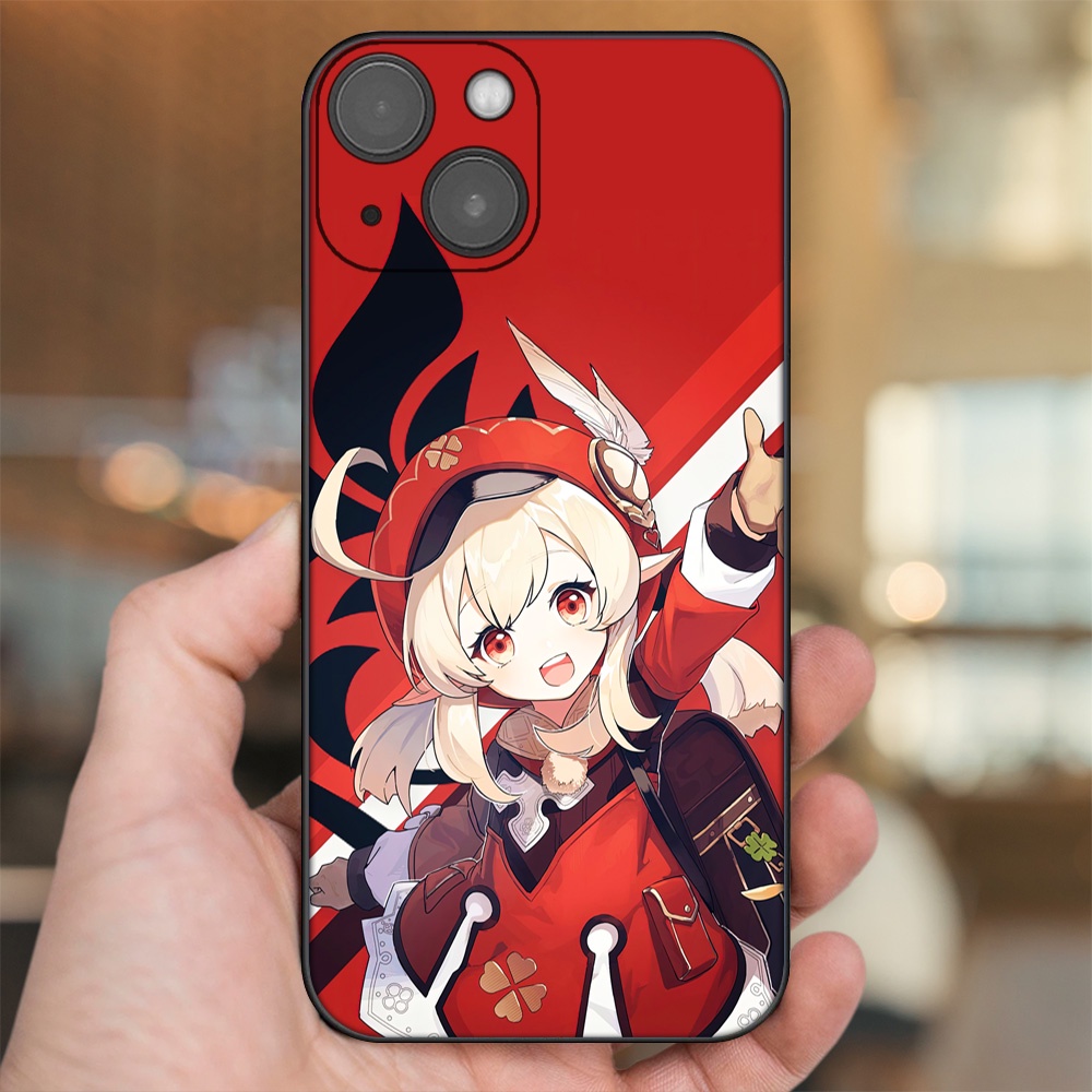 Ốp lưng iPhone 13 dẻo đen cạnh vuông in hình Klee Genshin Impact