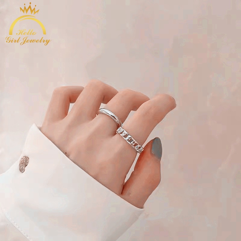 Bộ hai nhẫn Ahellogirl kiểu dáng cổ điển thời trang dành cho nữ