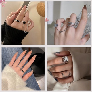 Set nhẫn nữ hàn quốc thời trang cá tính, Nhẫn nữ đính đá mạ bạc đẹp nhiều mẫu tùy chọn cho nữ