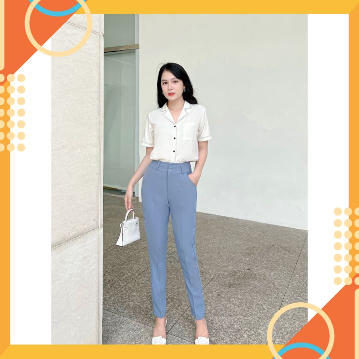Quần tây công sở nữ lưng cao💯SIÊU ĐẸP💯 Kiểu quần baggy  vải tuyết mưa