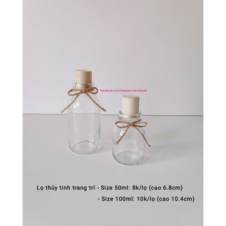 Chai thủy tinh nút bần trang trí