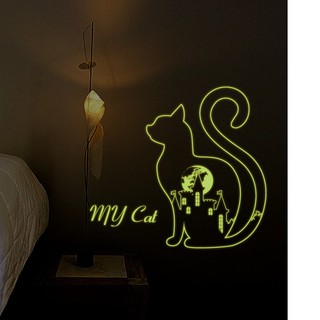 Miếng Dán Tường Dạ Quang Trang Trí Hình Mèo
