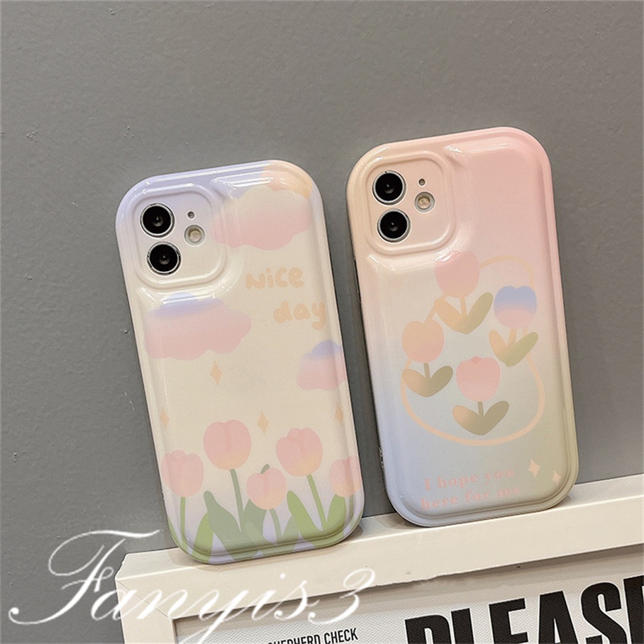 Ốp Điện Thoại Mềm In Hình Hoa Tulip Cho iPhone 14 13 12 11 Pro Max X XR Xs Max 8 7 6 6s Plus SE 2020