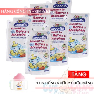 Bộ 6 nước rửa bình sữa Kodomo 700ml - Thái Lan tặng 1 ca tập uống 2 chức năng