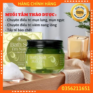 [CHÍNH HÃNG] MUỐI TẮM THẢO DƯỢC I'M NATURE TRỊ VIÊM NANG LÔNG, MỤN LƯNG, MỤN NGỰC, TẨY TẾ BÀO CHẾT, AN TOÀN CHO MẸ BẦU