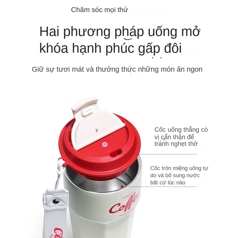 YIJIAYI cốc cà phê Bình nước bằng thép không gỉ cách nhiệt dung tích 420ml/ 620ml