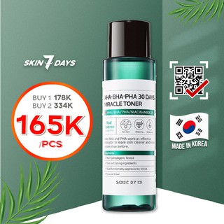 Nước Hoa Hồng Giảm Mụn Some By Mi AHA-BHA-PHA 30 Days Miracle Toner 150ml Korea