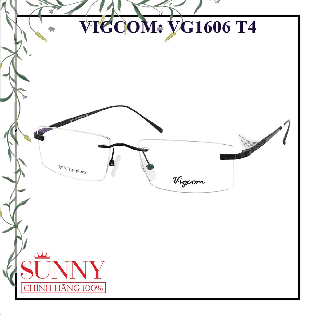 Gọng kính thời trang Vigcom VG1606 nhiều màu kim loại chính hãng, thiết kế dễ đeo bảo vệ mắt