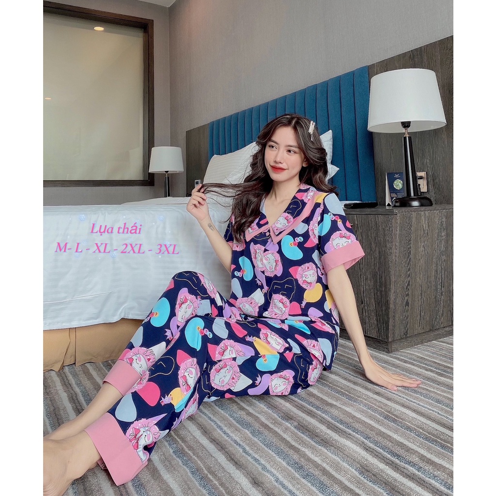 Đồ Bộ Nữ Mặc Nhà ❤️Freeship❤️Đồ Bộ Tiểu Thư Pijama Nữ Mặc Nhà Quần Dài Lụa Thái Cao Cấp MOMOSA