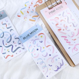 Sticker Confetti ruy băng nhiều màu