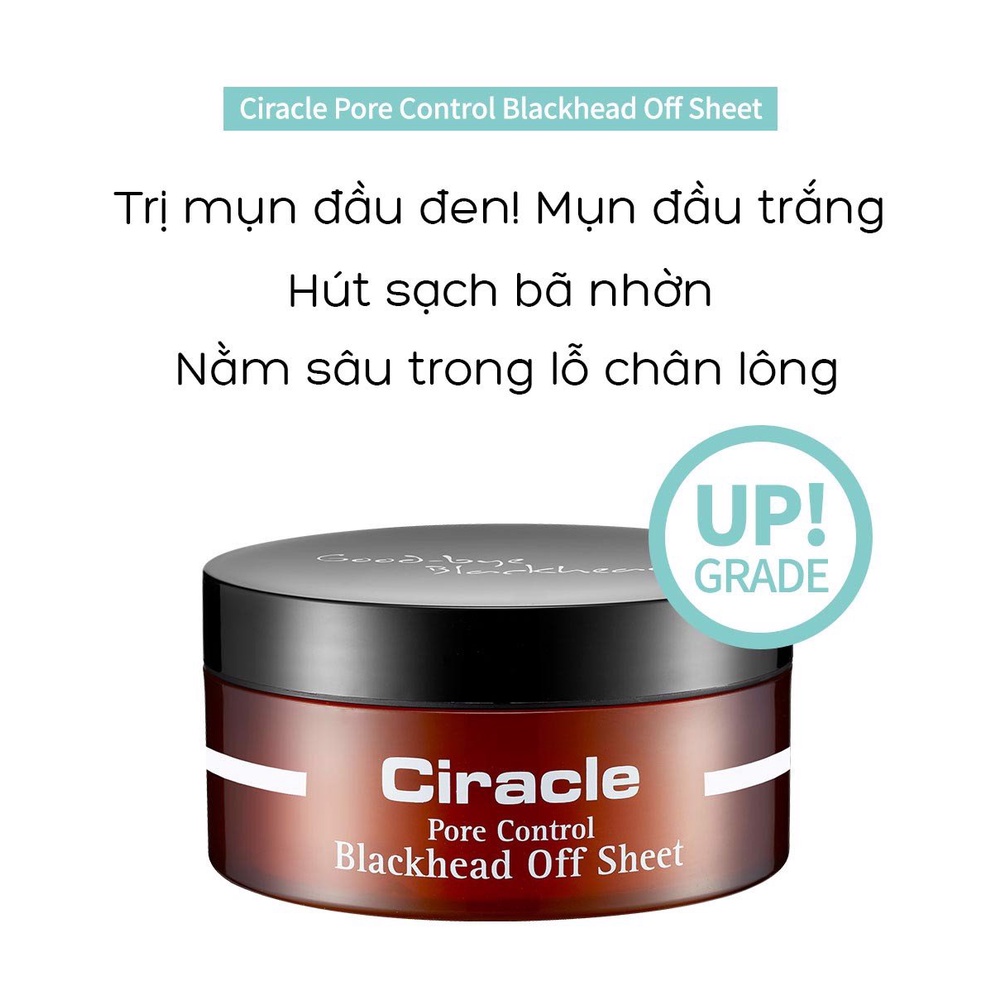 Miếng dán lột mụn đầu đen kiềm dầu se khít lỗ chân lông Ciracle Pore Control Blackhead Off Sheet 40 Sheets