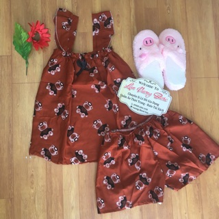 set bộ kate lụa gấu
