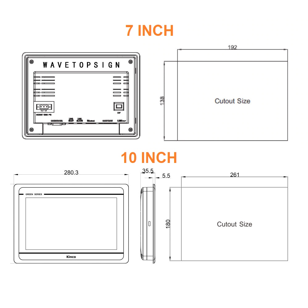GL070 / GL070E /GL100 / GL100E - Màn hình cảm ứng 7" 10" Internet - HMI Kinco GREEN series