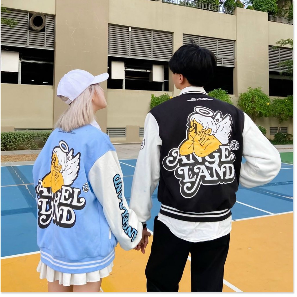 Áo khoác dù kiểu bomber chất dù 2 lớp họa tiết chữ cùng thiên thần siêu đẹp cute hiện đại hot trend | BigBuy360 - bigbuy360.vn