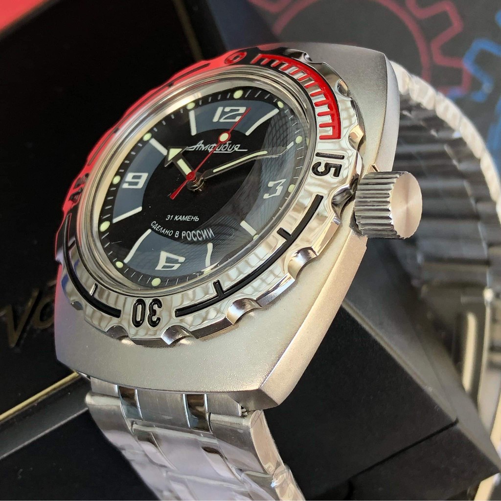 Đồng hồ Nga Vostok Amphibia  090510. Đồng hồ nam Vostok máy cơ tự động Automatic, size mặt 42, chống nước tốt 20 ATM