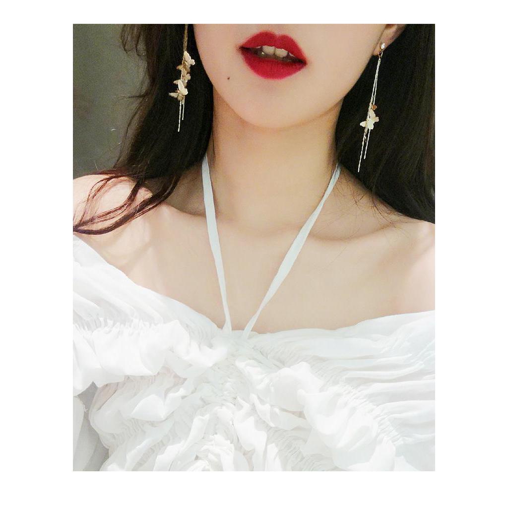 Hoa Tai Dáng Dài Phối Nơ Xinh Xắn Thời Trang Cho Nữ