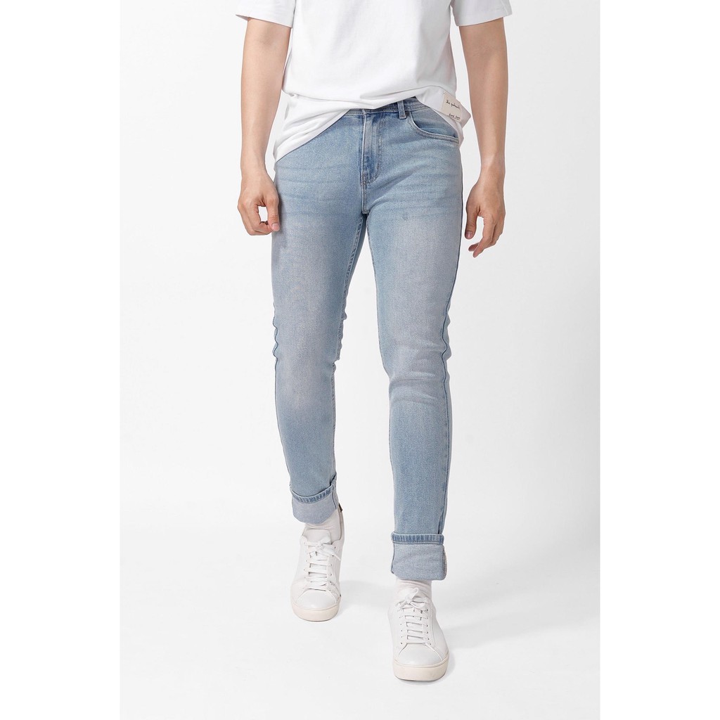 [ROUTINE] - Quần jeans nam màu xanh nhạt classic vải cotton form slim fit - 10F20DPA073 Shop LA STORE