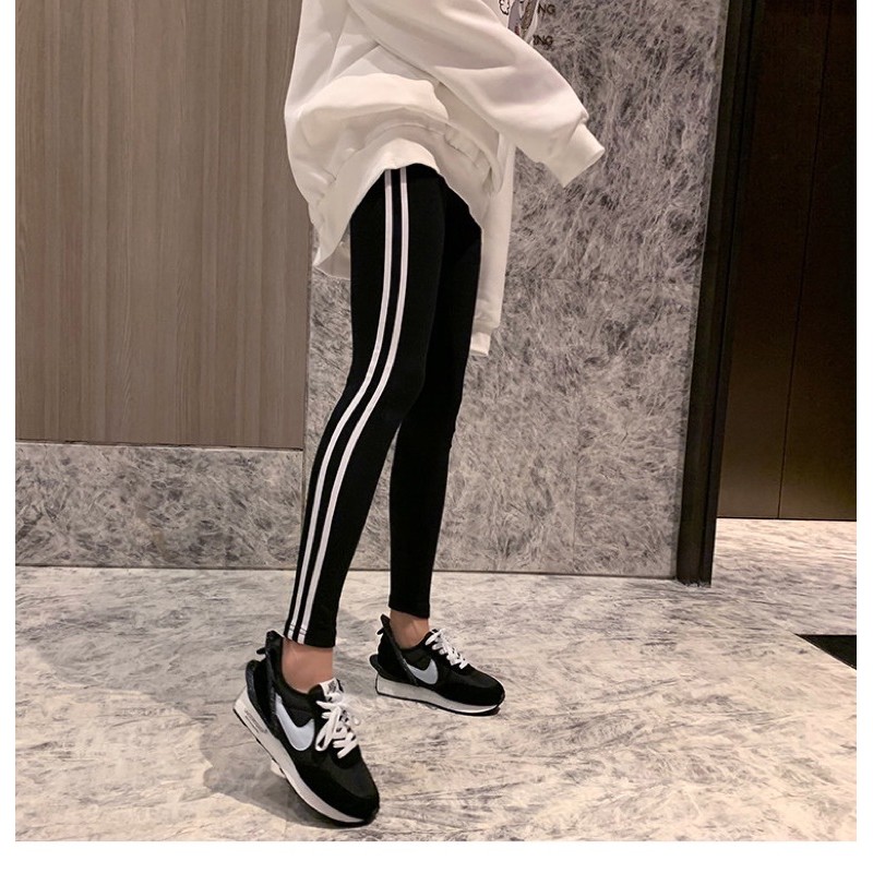 Quần Thun Ôm Legging 2 Sọc Cá Tính Không Xù Không Phai