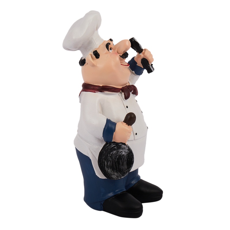 Mô Hình Đầu Bếp Mini Bằng Nhựa Resin Phong Cách Retro Trang Trí Nhà Hàng Quán Bar