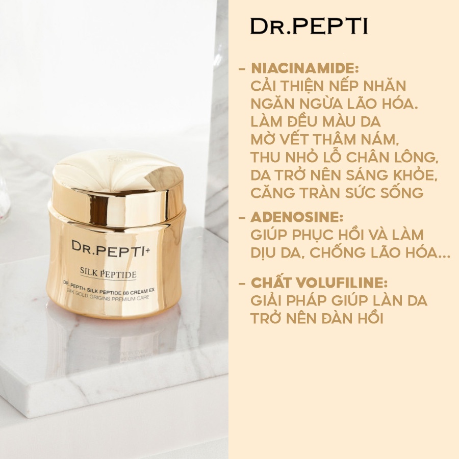 Kem Dưỡng Da Mặt Dr.Pepti Silk Peptide 88 Cream Ex 12g