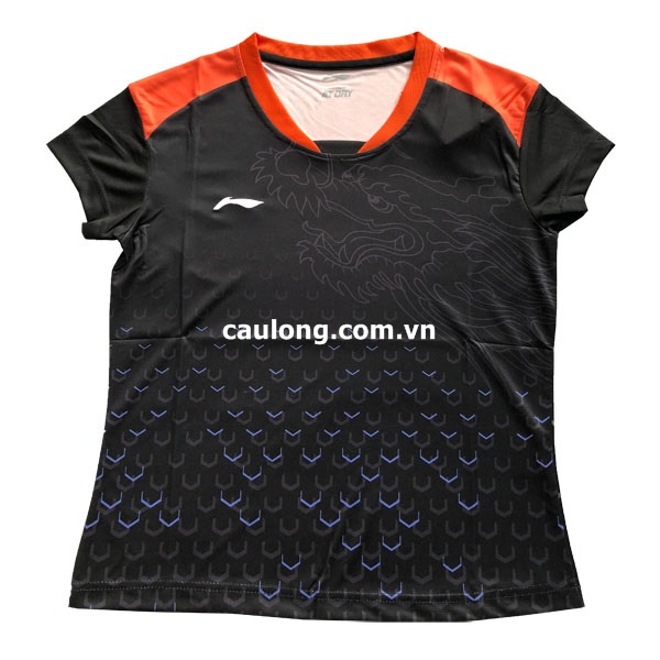 Áo Cầu Lông Nam Nữ Cổ Tròn Lining 6031 Màu Đen