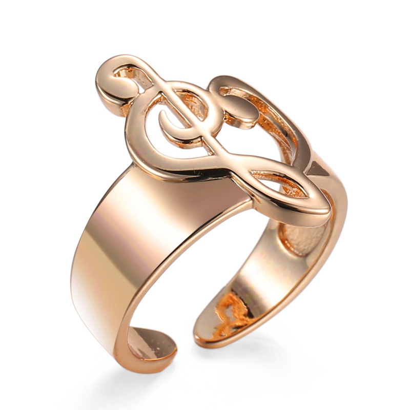 Nhẫn hở mạ vàng 18K/925 hình nốt nhạc thời trang cho nữ