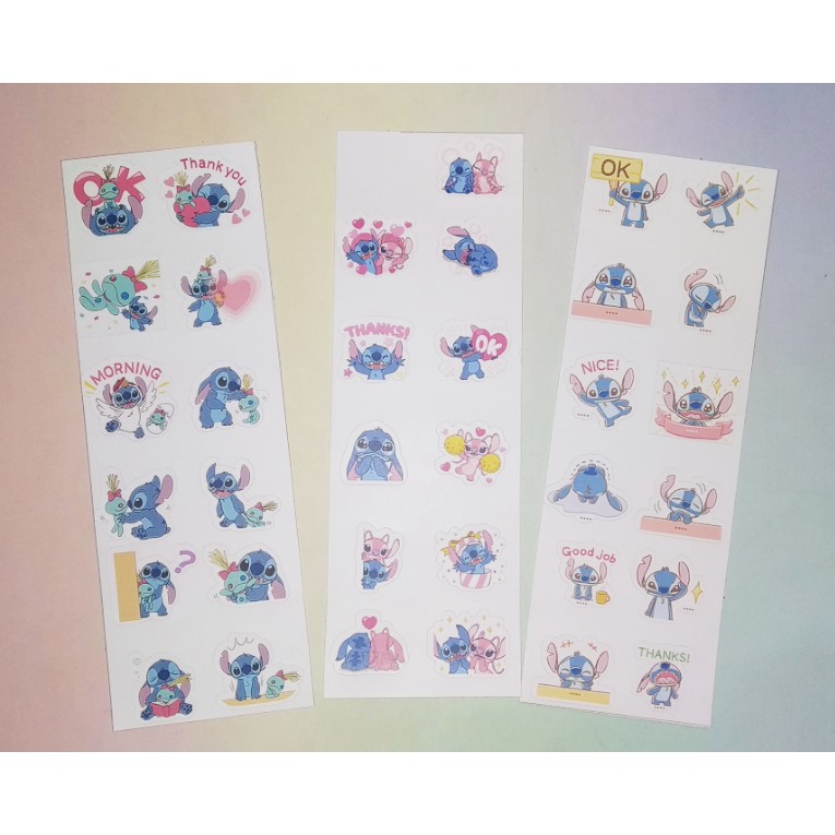 sticker stitch SI34 sticker hoạt hình cute hình dán dễ thương trang trí dán sổ dán điện thoại 1 tờ bullet journal