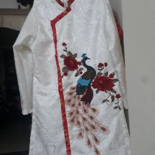 ÁO DÀI CẶP GẤM DÁN RỒNG- PHỤNG