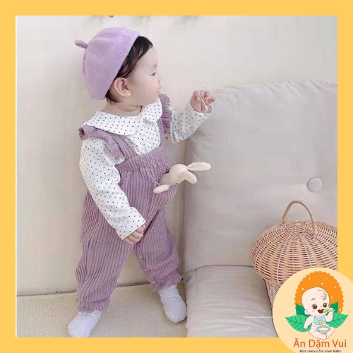 Mũ nồi len Beret màu trơn dệt kim phong cách hàn quốc cho bé trai bé gái từ 6 tháng đến 3 tuổi