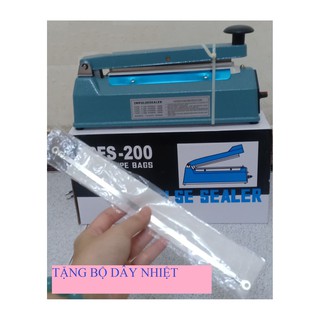 MÁY HÀN MIỆNG TÚI PFS200 VỎ SẮT SIÊU BỀN , Máy hàn miệng túi nilong dập tay + 1 thanh dây hàn.