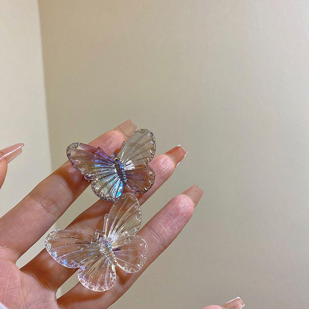 Kẹp Tóc Hình Bươm Bướm Trong Suốt Đơn Giản Tinh Tế Cho Nữ