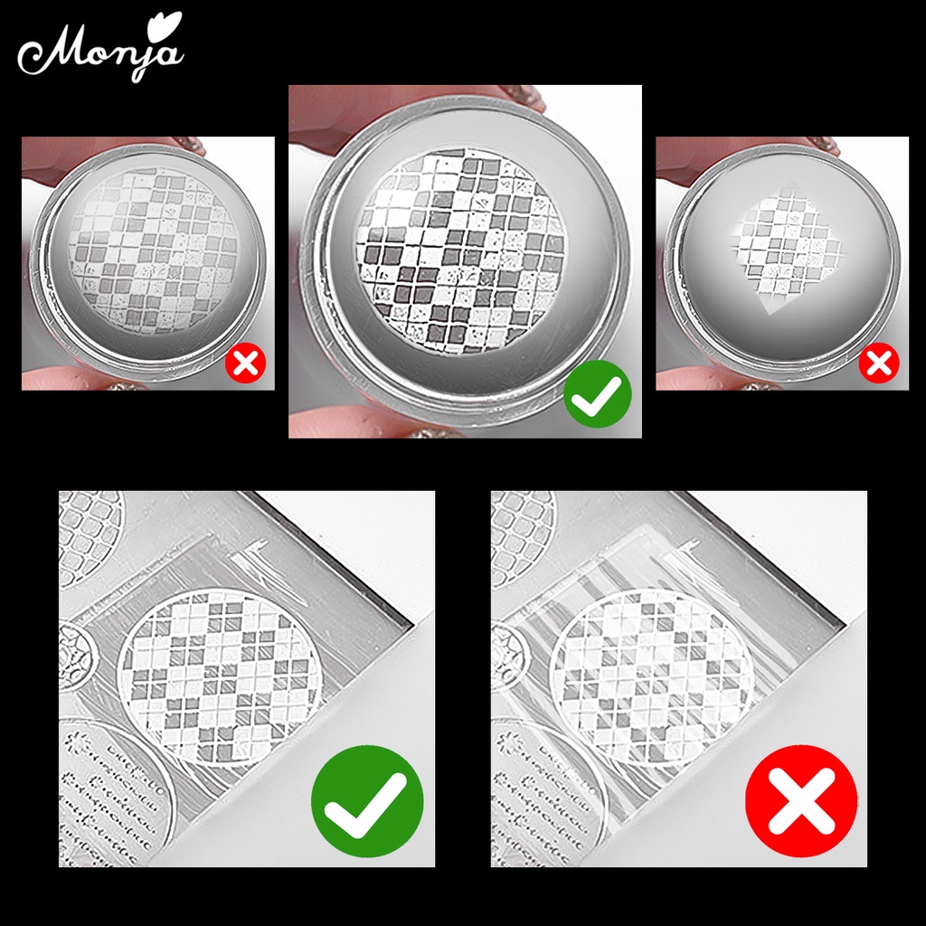 MONJA Bộ dụng cụ silicone in họa tiết trang trí móng tay nghệ thuật