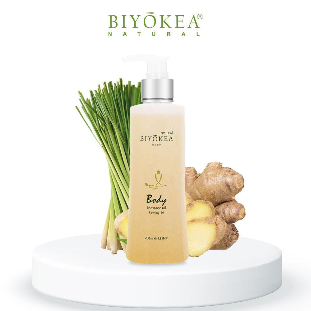 Dầu Massage Body Mùi Tinh Dầu Gừng Sả Chanh Biyokea Dưỡng Ẩm Da