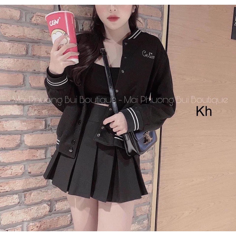 Áo bomber thêu chữ