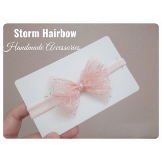 Storm Hairbow - turban/băng đô nơ hồng cho em bé