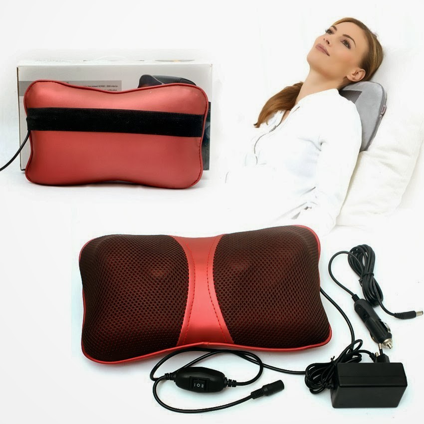 Gối massager hồng ngoại đảo chiều o cấp Magic Massager Pillow PL-818 kèm cáp kết nối trên oto tặng bộ lấy ráy tai có đèn
