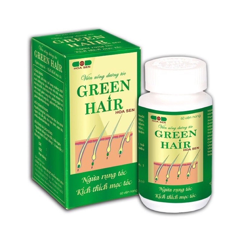 GREEN HAIR - Viên uống dưỡng tóc - Giảm rụng tóc - nuôi dưỡng tóc