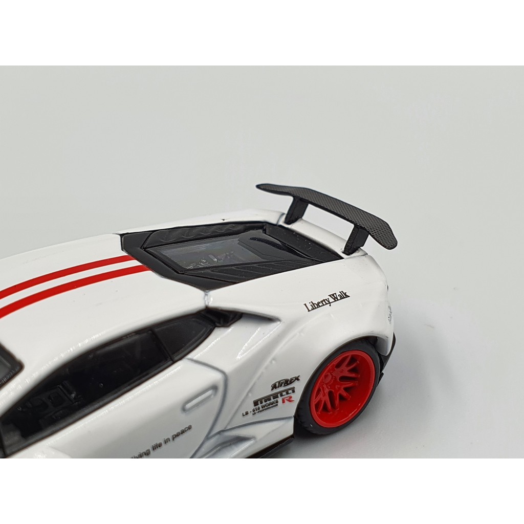 Xe Mô Hình Lamborghini Huracan LB*Works 1:64 MiniGT ( Trắng Mâm Đỏ )