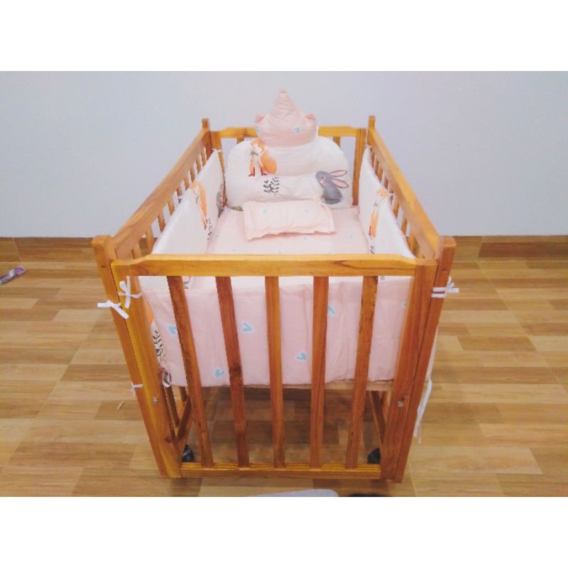 CŨI GỖ CHO BÉ 2 TẦNG  KÍCH THƯỚC 1M - 60 - 75