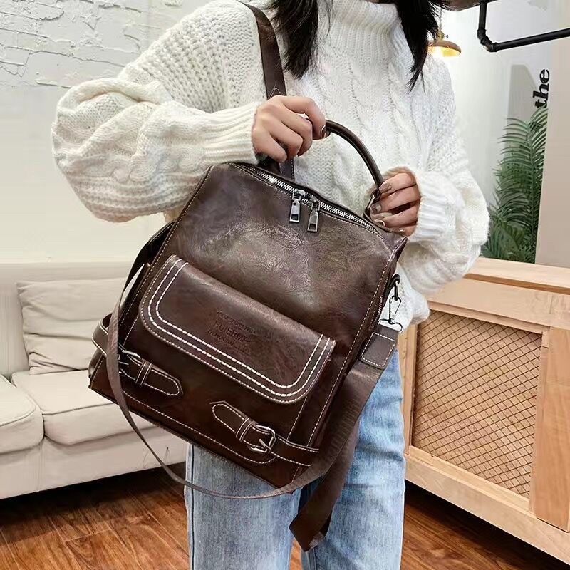 FREESHIP_BALO DA PU THỜI TRANG NỮ BALO HỌC SINH VINTAGE ĐỰNG VỪA A4 BLN44H186