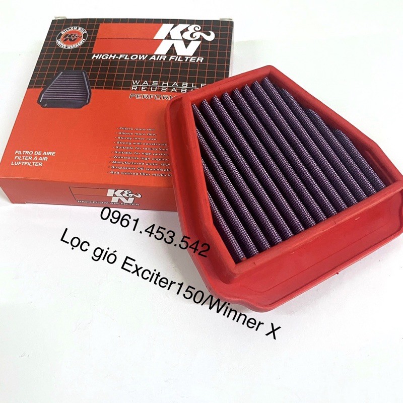 Lọc gió K&N gắn Exciter,Winner