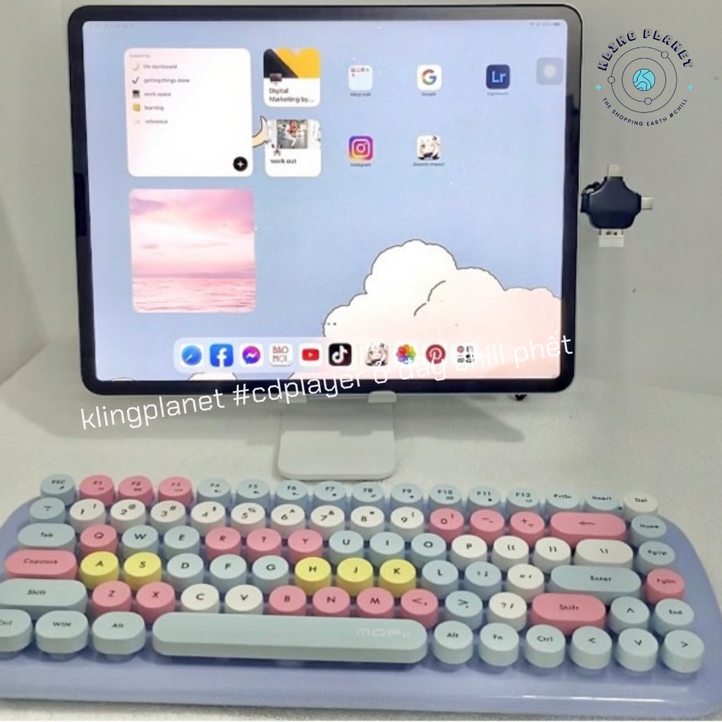 [Tặng chổi + Pin + Stickers] Bộ Bàn phím + chuột KHÔNG DÂY MOFII MIX MÀU ngọt ngào, nhiều mẫu hót hít 34.5cm