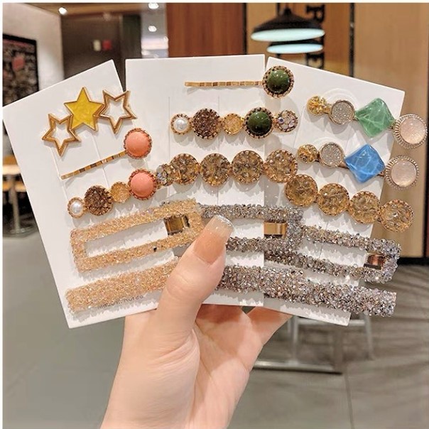 Kẹp tóc đính hạt lấp lánh phong cách Hàn Quốc, phụ kiện kẹp tóc nữ thời trang Filibra KT038