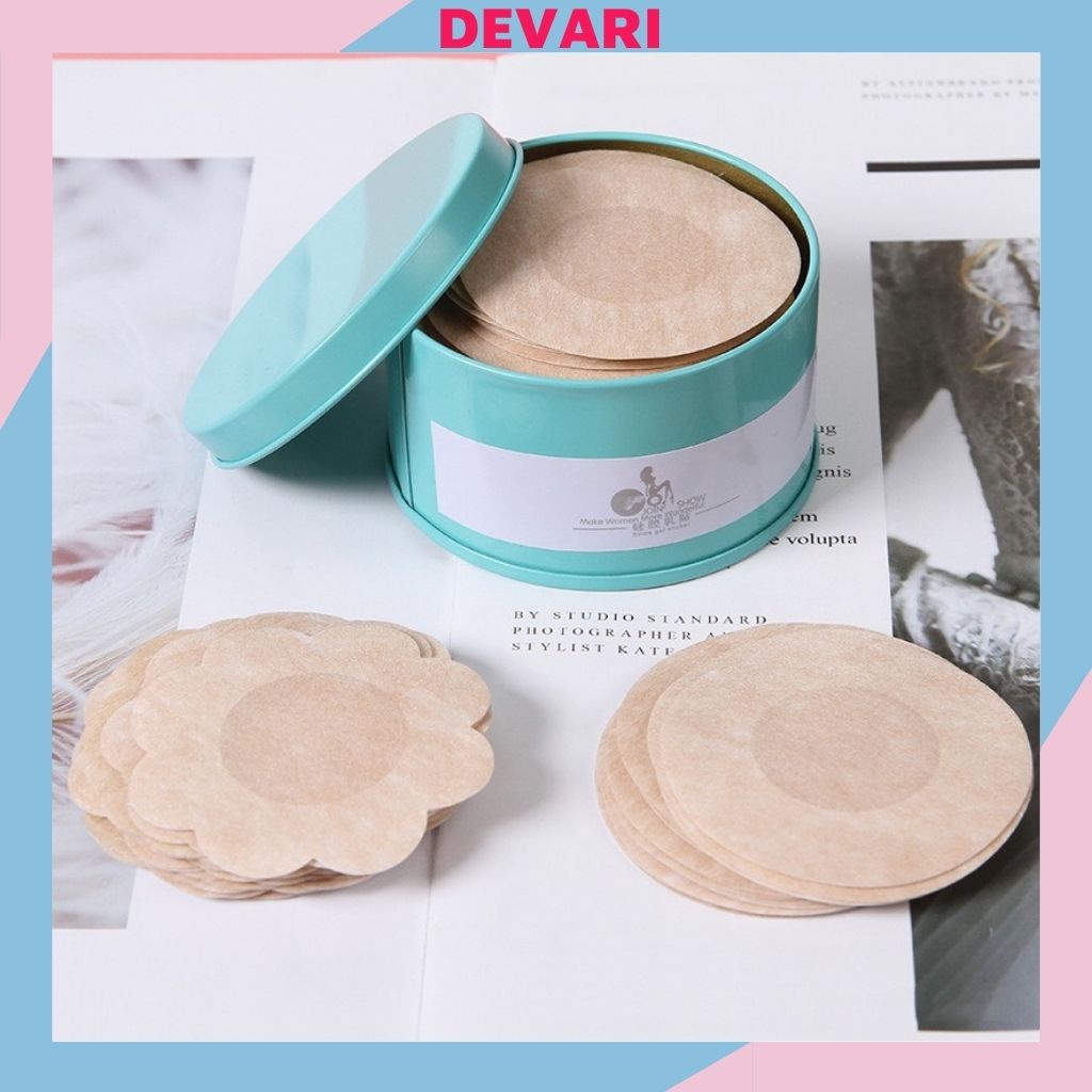 [Mã 11FASHIONSALE1 giảm 10K đơn 50K] Hộp Dán Ti Giấy: 60 miếng - hộp sắt 👙 FEESHIP 👙 Dán Nhũ Hoa D307