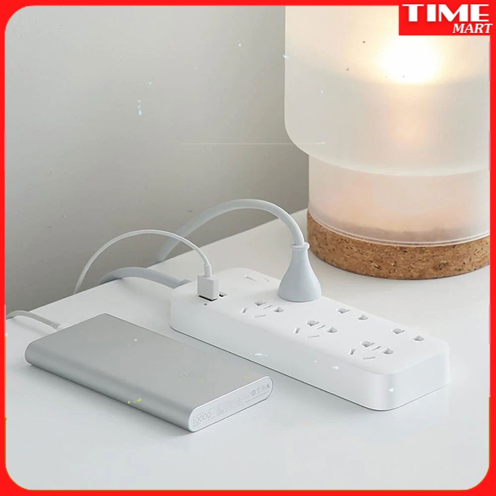 Ổ cắm điện Xiaomi Zmi CX05, 6 cổng AC, 2 cổng USB sạc nhanh tối đa 18W dài 1.8m