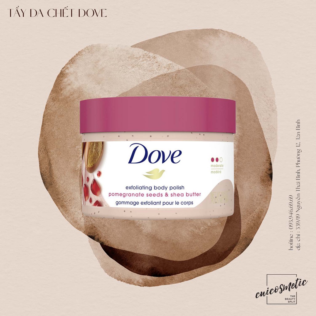 Kem  Dove giúp tẩy tế bào chết chăm sóc da chiết xuất bơ hạt mỡ
