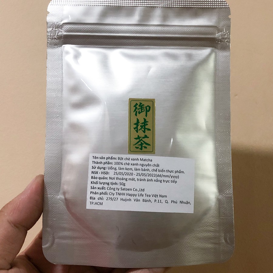 Gói 50gram - Bột Trà Xanh Cao Cấp Uji Matcha Ceremonial Nhật Bản - Nguyên Liệu Làm Bánh