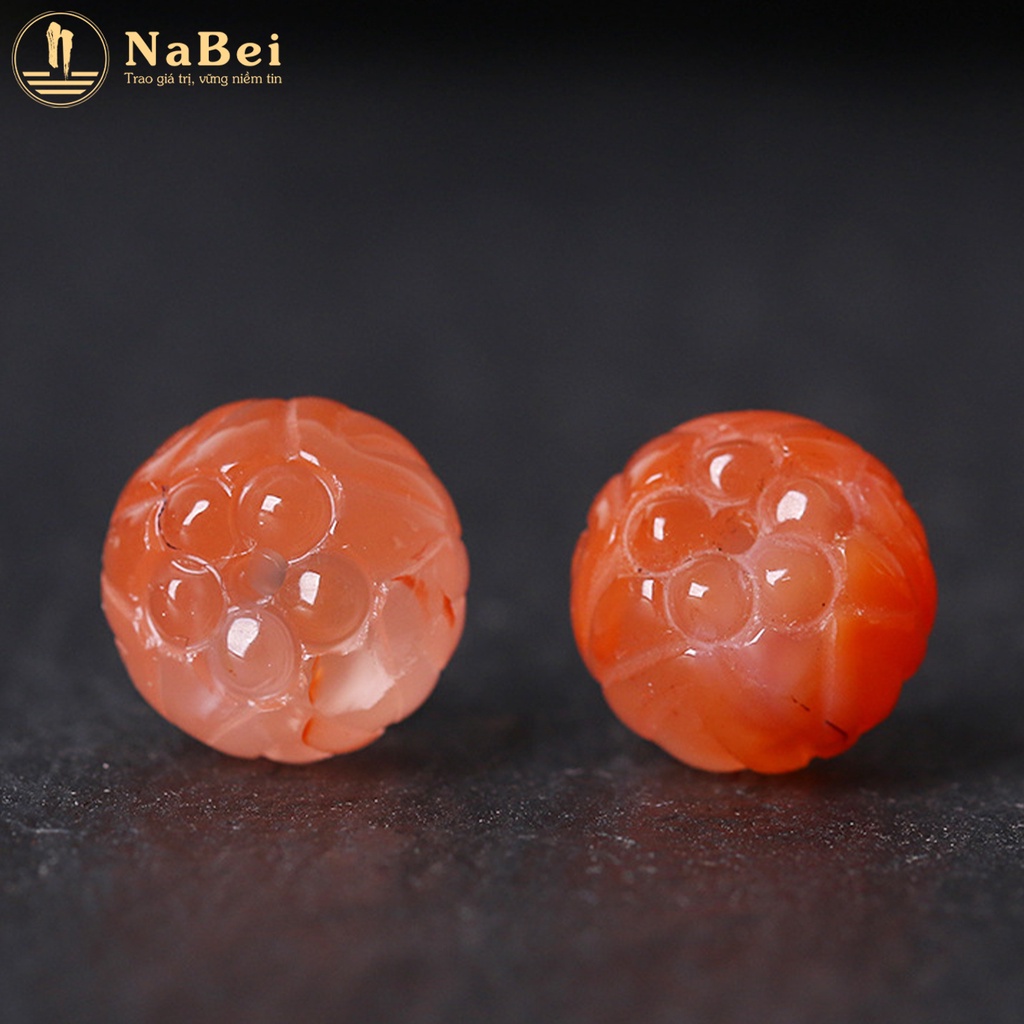 Charm Đá Mã Não Nam Hồng Tự Nhiên Phù Hợp Cho Nam Nữ Mệnh Hỏa, Thổ NB286 - Phong Thủy NaBei Store